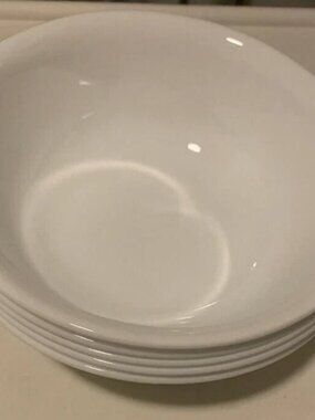 5 Corelle Winter Frost White Pattern 6-1/4" Cereal Soup Bowls REPLACEMENTS
